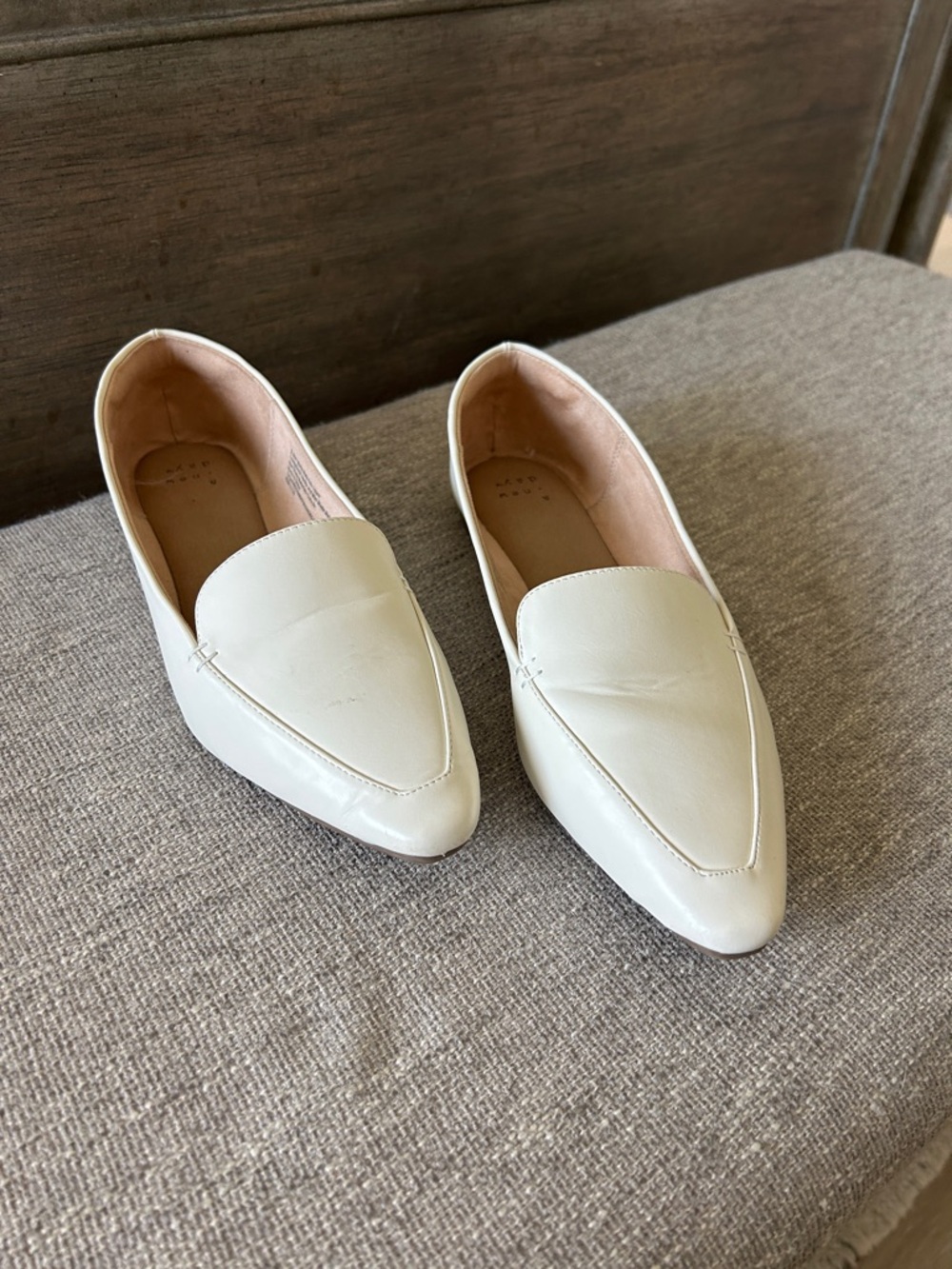 a new day Women's Ivory Pointed-Toe Slip-On Loafers